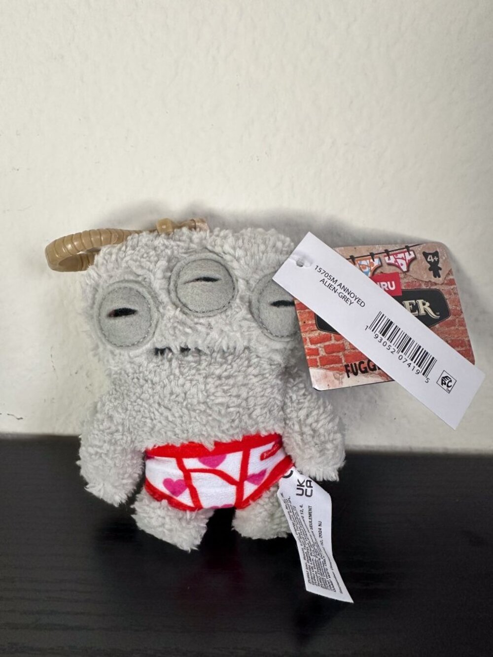 NWT Fuggler Key Ring 5in Annoyed Alien Funny Ugly Monster Plush Collectible ZURU